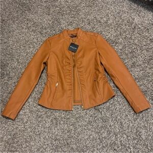 Baccini Tan Leather Jacket